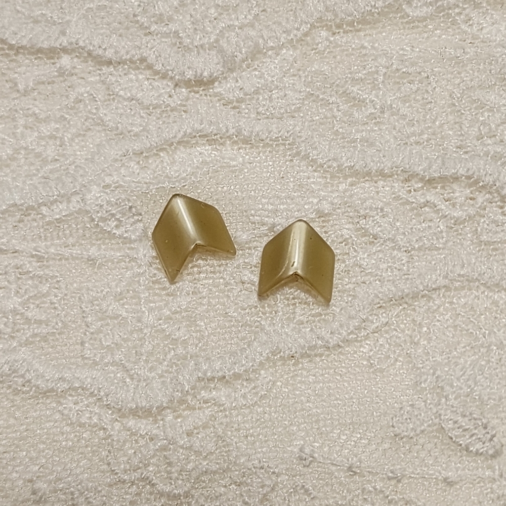 Olive Green Arrow Shaped Pierced Earrings
